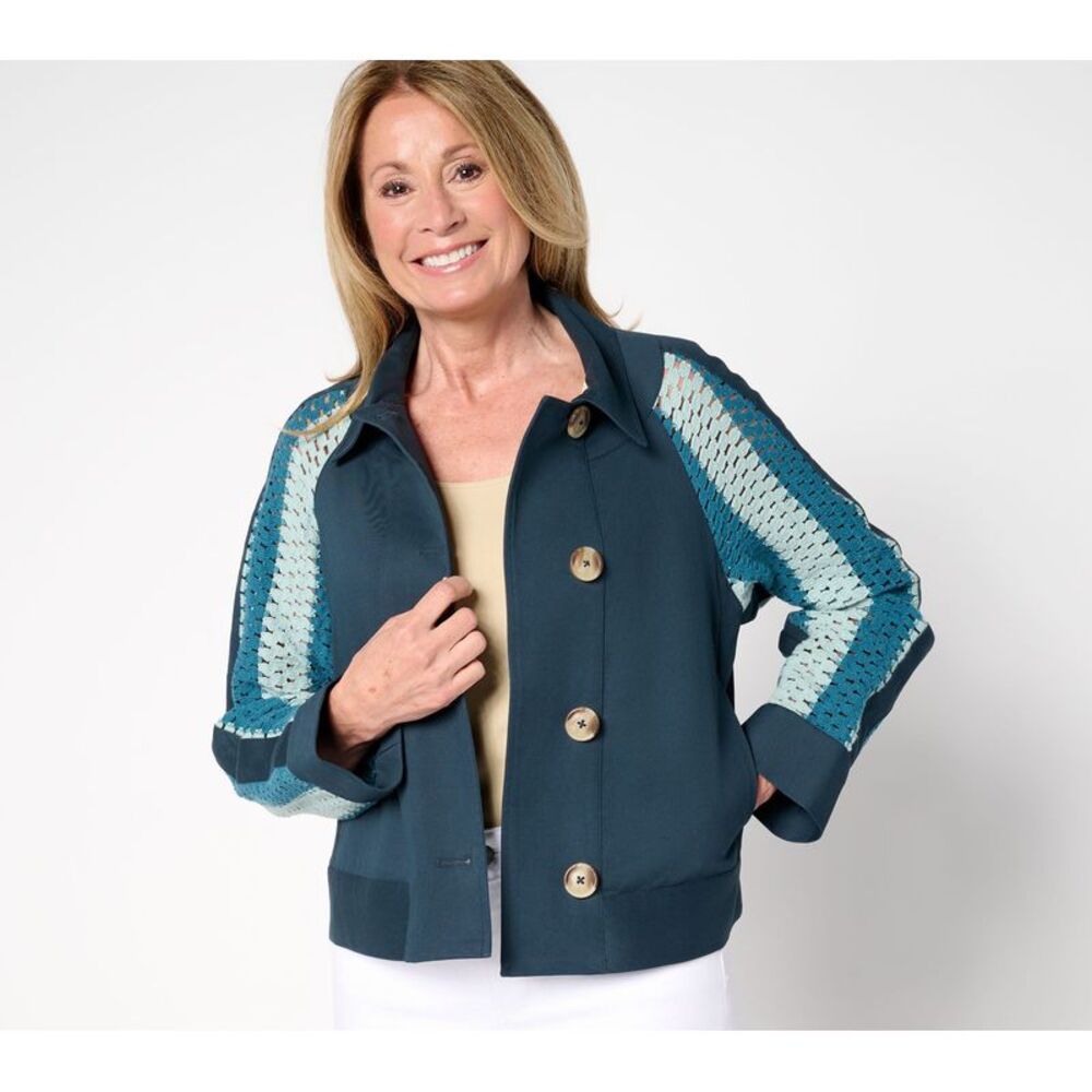 Gloria Vanderbilt Women's Jacket Sz XL Artisan Crochet & Multi-colored A695034